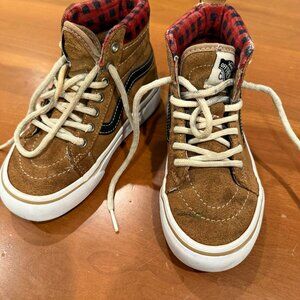 Vans Brown and Black Kids High-Top Sneakers